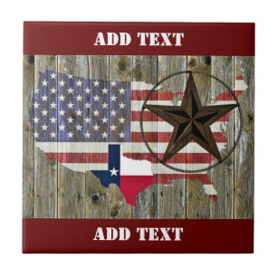 Texas Lone Star State Flag Map Ceramic Tile