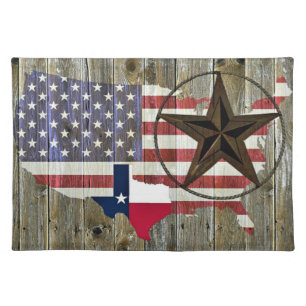 Texas Lone Star State Flag Map Cloth Placemat
