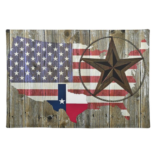Texas Lone Star State Flag Map Cloth Placemat (Front)