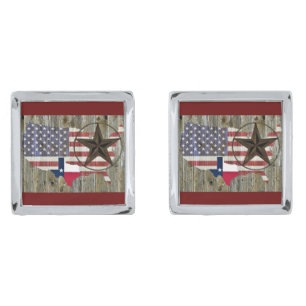 Texas Lone Star State Flag Map Cufflinks
