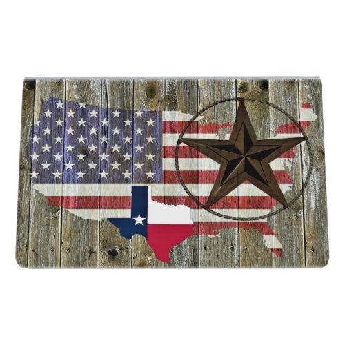 Texas Lone Star State Flag Map Desk Business Card Holder