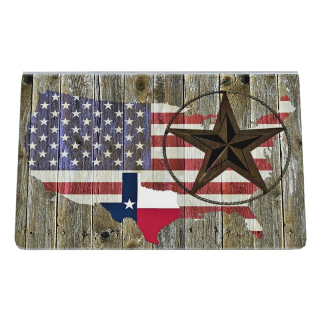Texas Lone Star State Flag Map Desk Business Card Holder (Back)