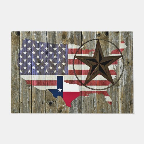 Texas Lone Star State Flag Map Doormat