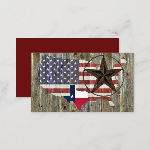 Texas Lone Star State Flag Map Enclosure Card