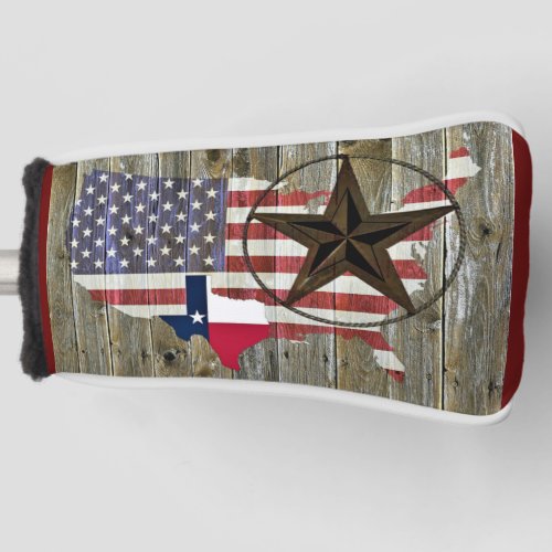 Texas Lone Star State Flag Map Golf Head Cover