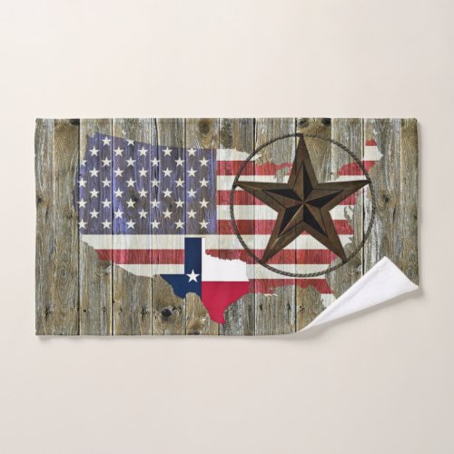 Texas Lone Star State Flag Map Hand Towel
