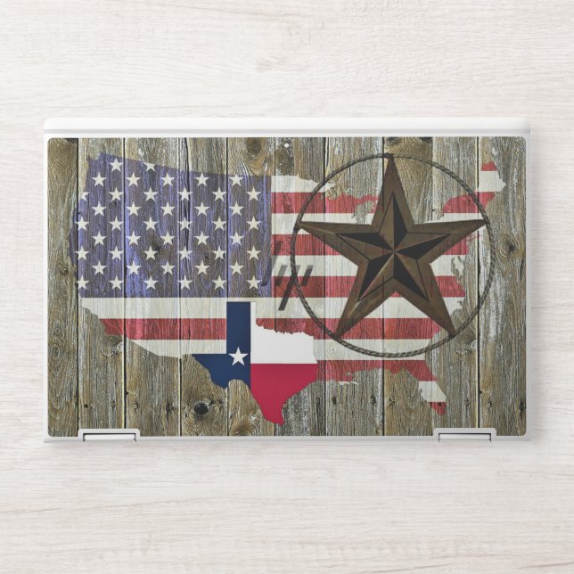Texas Lone Star State Flag Map HP Laptop Skin (Front)