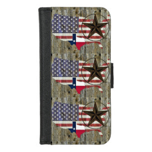 Texas Lone Star State Flag Map iPhone 8/7 Wallet Case