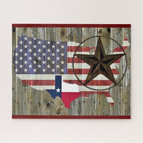 Texas Lone Star State Flag Map Jigsaw Puzzle