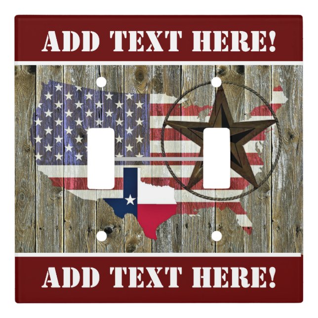 Texas Lone Star State Flag Map Light Switch Cover (Front)