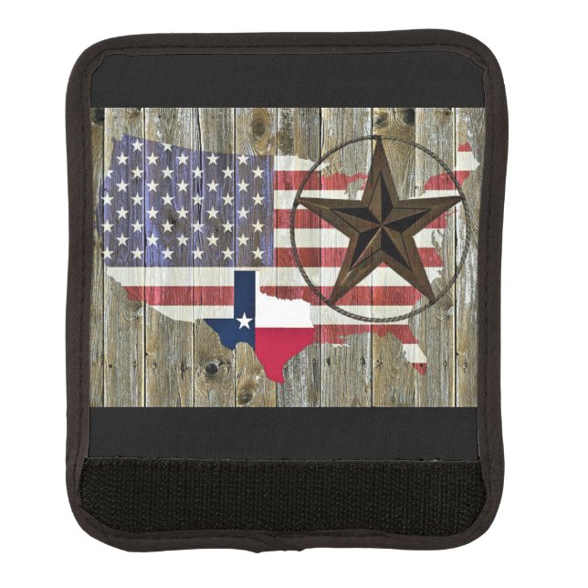 Texas Lone Star State Flag Map Luggage Handle Wrap (Front)
