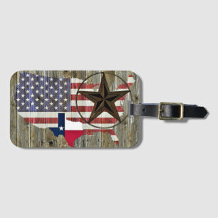 Texas Lone Star State Flag Map Luggage Tag
