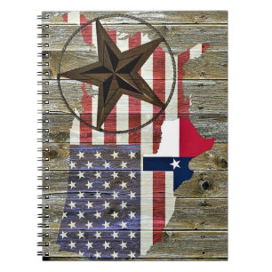 Texas Lone Star State Flag Map Notebook