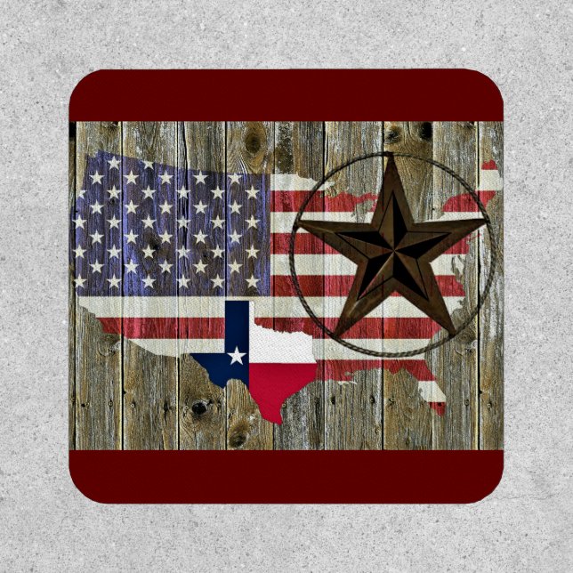 Texas Lone Star State Flag Map Patch (Front)