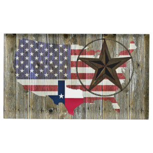 Texas Lone Star State Flag Map Place Card Holder