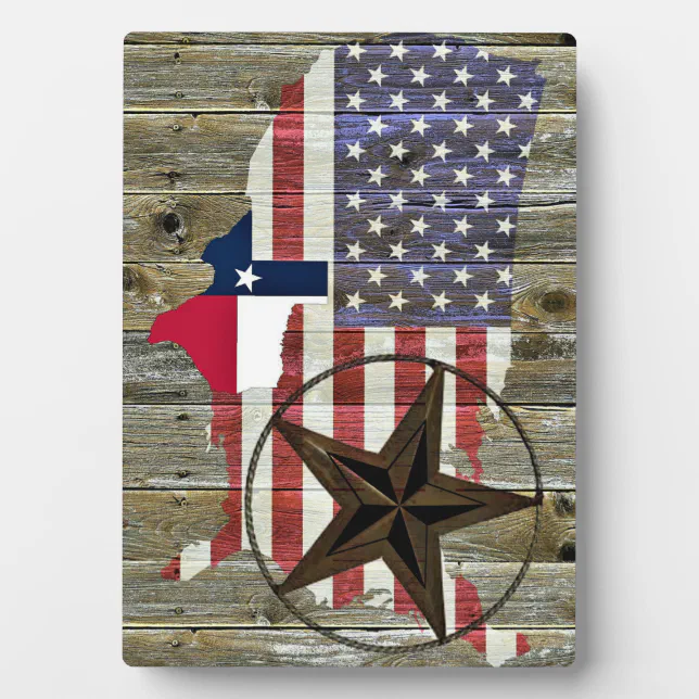 Texas Lone Star State Flag Map Plaque | Zazzle