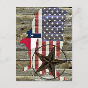Texas Lone Star State Flag Map Postcard