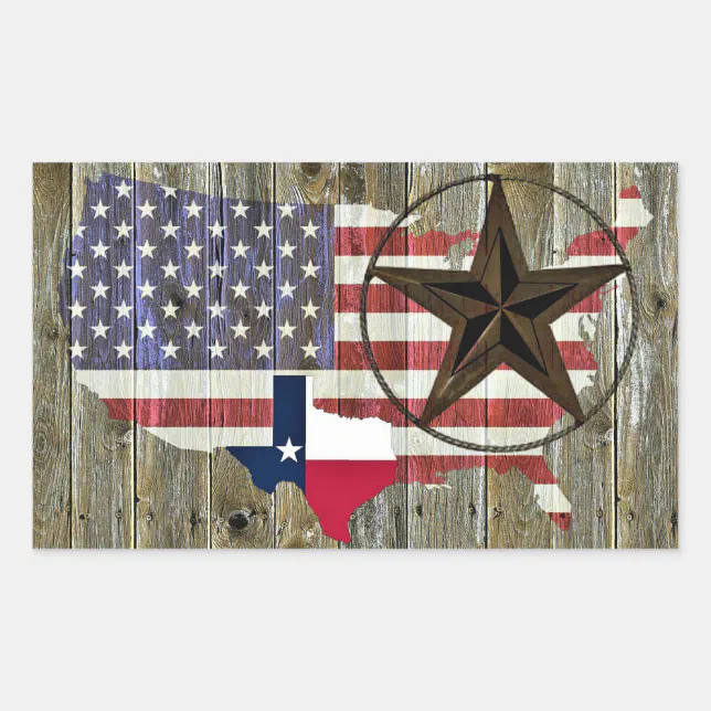 Texas Lone Star State Flag Map Rectangular Sticker | Zazzle