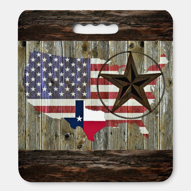 Texas Lone Star State Flag Map Seat Cushion (Front Vertical)