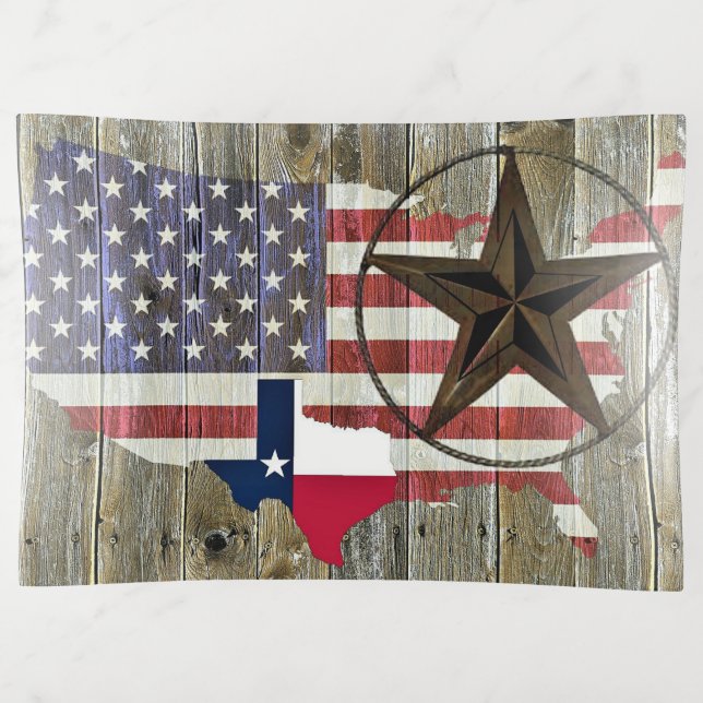 Texas Lone Star State Flag Map Trinket Tray (Front)