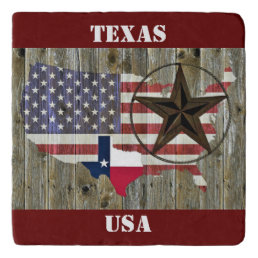 Texas Lone Star State Flag Map Trivet