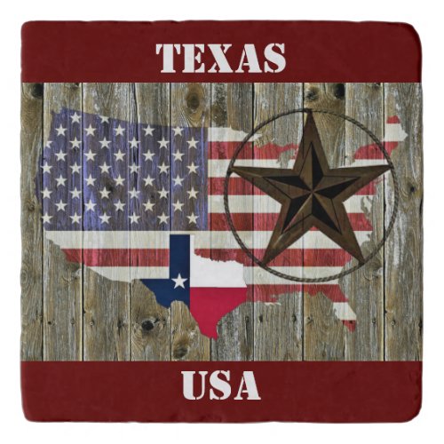 Texas Lone Star State Flag Map Trivet