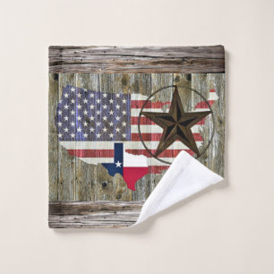 Texas Lone Star State Flag Map Wash Cloth