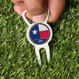Texas Lone Star State Flag Monogram Divot Tool