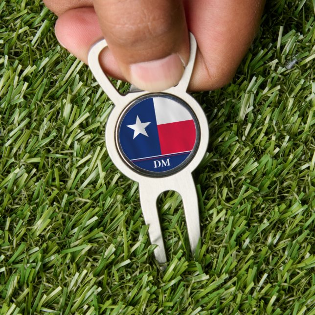Texas Lone Star State Flag Monogram Divot Tool (Insitu 1)