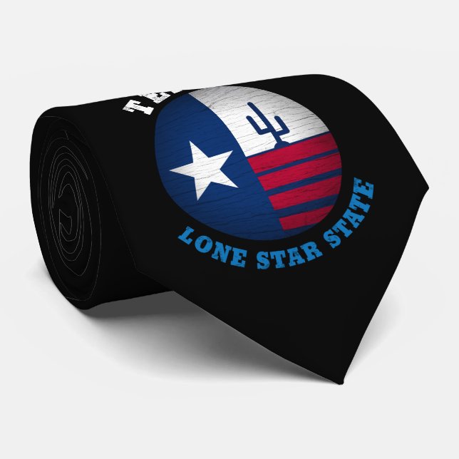 TEXAS LONE STAR STATE FLAG NECK TIE (Rolled)