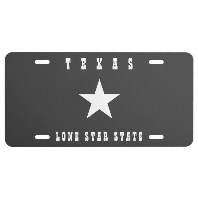 Texas Lone Star State License Plate (Front)