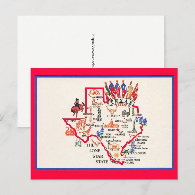 Texas - Lone Star State Postcard  (Front/Back)