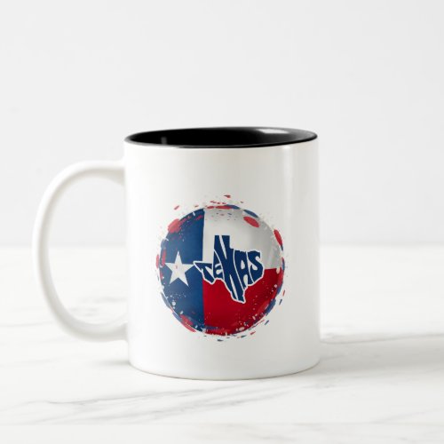 texas Lone star state red white and blue Two_Tone Coffee Mug