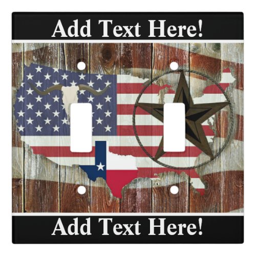 Texas Lone Star Texas Longhorn Texas State Map Light Switch Cover