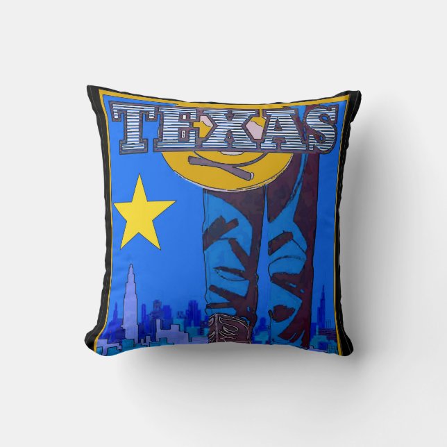 Texas Lone Star Throw Pillow (Front)