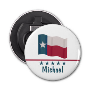 Texas Long Star Flag Name Personalized Bottle Opener