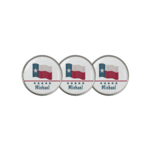 Texas Long Star Flag Name Personalized Golf Ball Marker