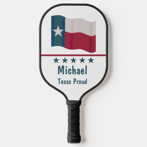 Texas Long Star Flag Name Personalized Pickleball Paddle
