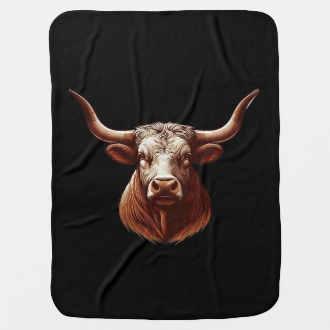 Texas Longhorn Baby Blanket (Front)