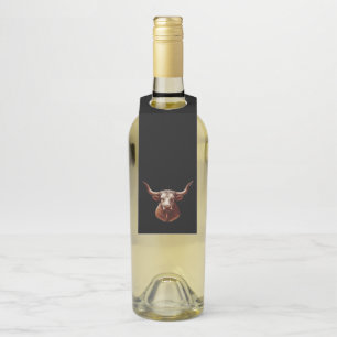Texas Longhorn Bottle Hanger Tag
