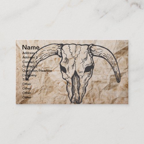 Texas Longhorn Bull Skull Business Card