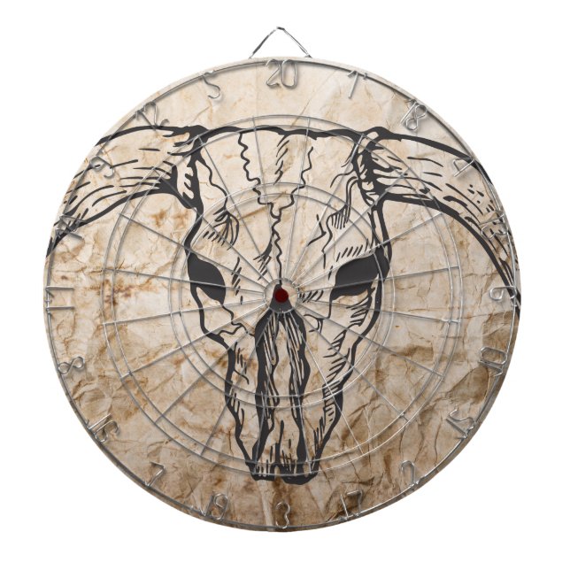 Texas Longhorn Bull Skull Dart Board (Front)