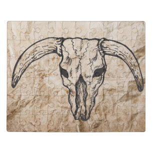 Texas Longhorn Bull Skull Jigsaw Puzzle