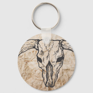 Texas Longhorn Bull Skull Keychain