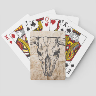 Texas Longhorn Bull Skull Poker Cards