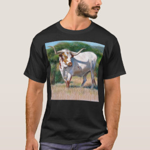 Texas Longhorn Bull Western Art Painting T-Shirt
