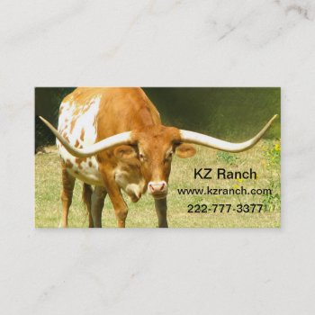 Texas Longhorn Business Card by PattiJAdkins at Zazzle