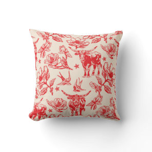 Texas Longhorn Cattle Bull Pattern Pillow Gifts