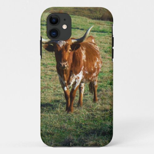 Texas Longhorn Cattle Cow  Photo Rustic iPhone 11 Case