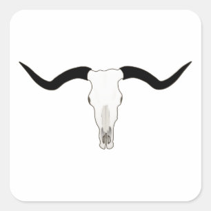 Texas Longhorn Cattle Skull - Horns Square Sticker